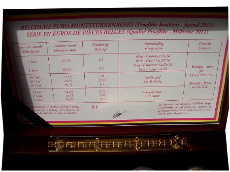 Belgie euroset 2011, prooflike in houten kistje - 7