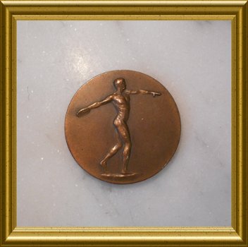 Oude penning / medaille : sport, diskus, 1926 - 1