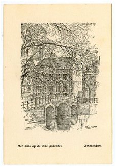 D084 Amsterdam Het huis op de drie grachten - Kunstansicht
