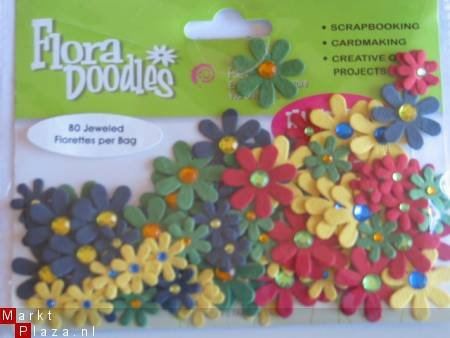 flora doodles jeweld florettes red/yellow/blue/green - 1