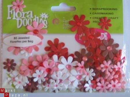 flora doodles jeweld florettes white/choco/pink/red - 1