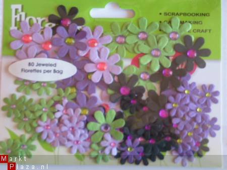 flora doodles jeweld green/ black/lavendel/purple - 1