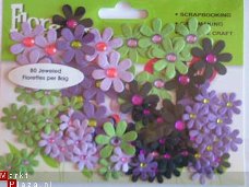 flora doodles jeweld  green/ black/lavendel/purple