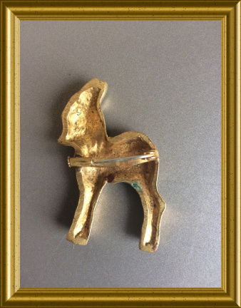 Art deco koperen broche : bokje - Afbeelding 2