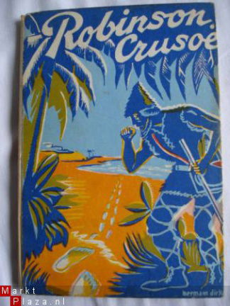 oud boek Robinson Crusoë no 510 opnieuw bewerkt met illustra - nr. 1