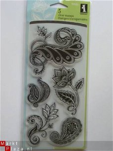 Inkadinkado clear stamp organic fabric flourish