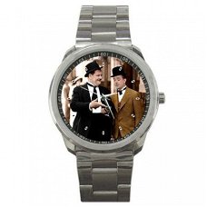 Stan Laurel & Oliver Hardy "Strawl" Stainless Steel Horloge