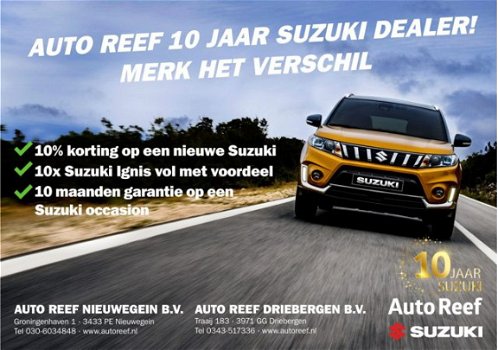 Suzuki Celerio - 1.0 Exclusive airco, lichtmetalen velgen, bluetooth, mistlampen voor, LED dagrijver - 1