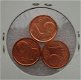 Belgie 3x1 cent 1999-2001, unc uit rol - 2 - Thumbnail