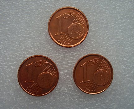 Belgie 3x1 cent 1999-2001, unc uit rol - 6