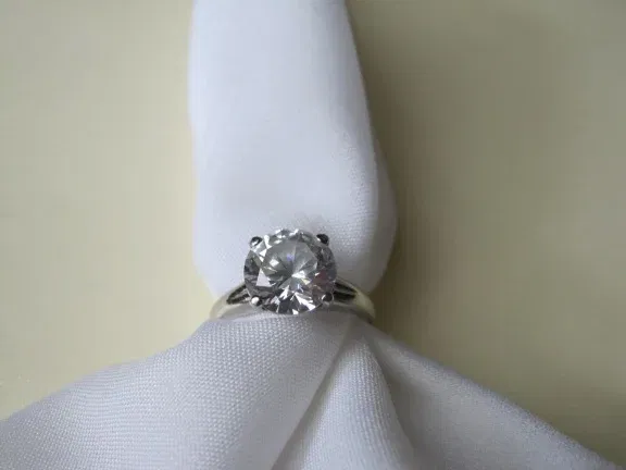 Zilveren ring maat 16.1 met grote zirkonia - nr. 1