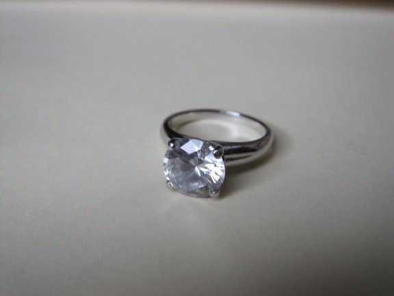 Zilveren ring maat 16.1 met grote zirkonia - Afbeelding 7
