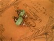 1001 oorbellen antiek bronzen oorhangers met groen edelsteen kralenuniek design - 1 - Thumbnail