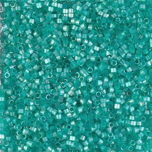Miyuki delica kralen 11/0 - Silk inside dyed aqua green ab DB-1869 - 1