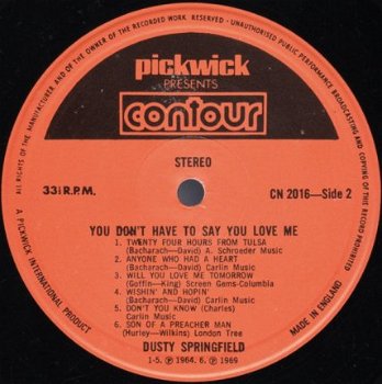 LP - Dusty Springfield - 1