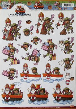 3D knipvel (A4) --- SINTERKLAAS --- Yvonne Creations HJ9201 --- DIVERSE AFBEELDINGEN - 1