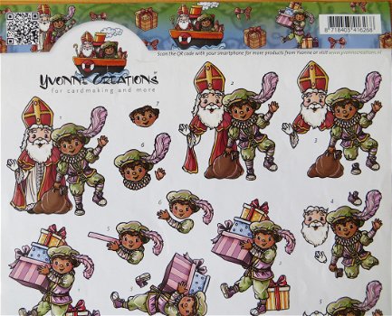 3D knipvel (A4) --- SINTERKLAAS --- Yvonne Creations HJ9201 --- DIVERSE AFBEELDINGEN - 2