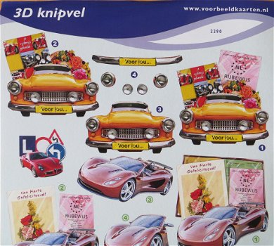 3D knipvel (A4) ---- RIJBEWIJS --- Nr. 2290 --- DIVERSE AUTO'S, RIJBEWIJZEN en meer... - 2