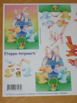 3D knipvel (A4) ---- PASEN --- Le Suh 4169151 --- HAASJES met een MOOI PAASEI - 2