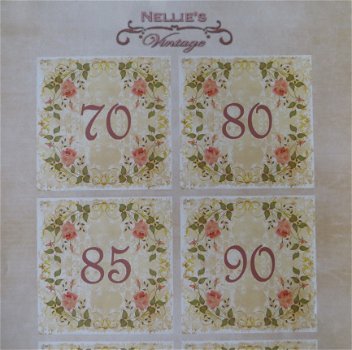 Knipvel (A4) --- JUBILEUM / VERJAARDAG --- NELLIE'S Vintage NEVI 050 --- 70, 80, 85, 90, 95 en 100 - 2