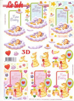 3D knipvel (A4) --- BABY / GEBOORTE --- Le Suh 777.111 --- DIVERSE AFBEELDINGEN -----> New Baby