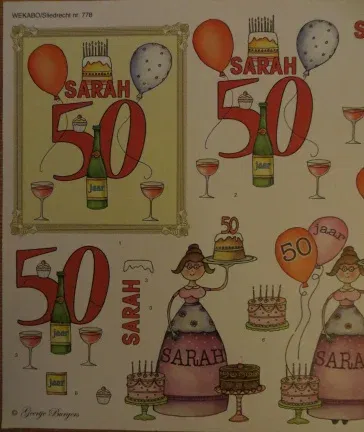 3D knipvel (A4) --- 50 JAAR / SARAH --- WEKABO 778 --- DIVERSE AFBEELDINGEN - Afbeelding 2