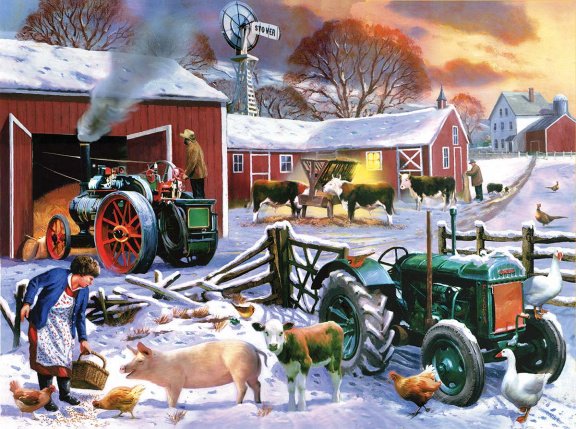 SunsOut - Wintertime Farm - 1000 Stukjes Nieuw - nr. 1