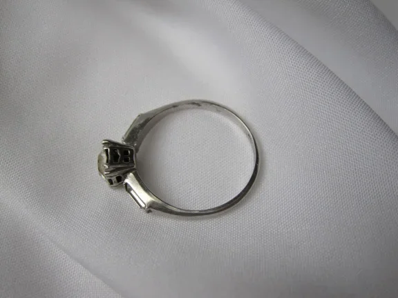 Zilveren ring maat 19.7 ronde en baquette bergkristalletjes - Afbeelding 7