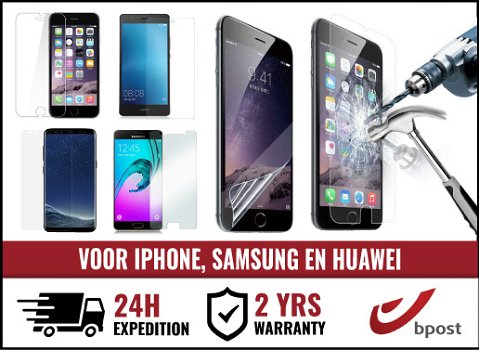 Tempered Glass Bescherming Protector iPhone Samsung Huawei - 1