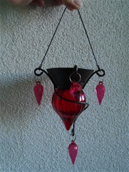 KERST WAXINELICHT HANGER OUD ZILVER OF ROOD OUD ZILVER Nieuw - 1