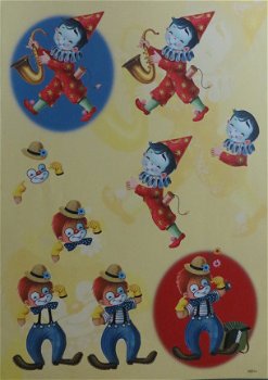 3D Knipvel (A4) --- KINDEREN --- Nr. A0014 --- KINDEREN VERKLEED als een CLOWN - 1