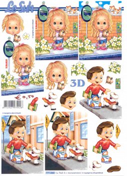 3D Knipvel (A4) --- KINDEREN --- Le Suh 777.060 --- KINDEREN GAAN NAAR SCHOOL - 1