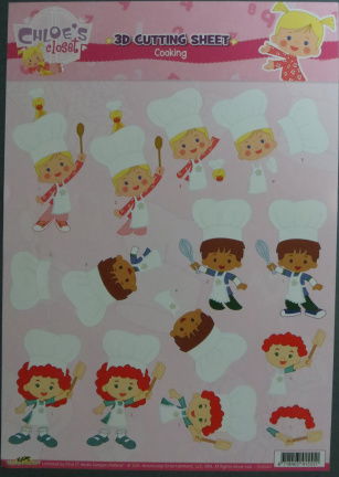 3D Knipvel (A4) --- KINDEREN --- CHLOE'S closet CC10003 --- KINDEREN met een KOKSMUTS --- Cooking - nr. 1