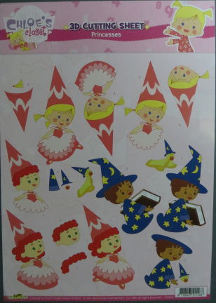 3D Knipvel (A4) --- KINDEREN --- CHLOE'S closet CC10002 --- PRINSESSEN --- Princesses - nr. 1