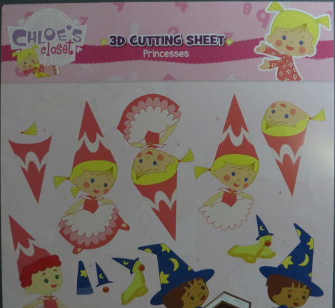 3D Knipvel (A4) --- KINDEREN --- CHLOE'S closet CC10002 --- PRINSESSEN --- Princesses - Afbeelding 2