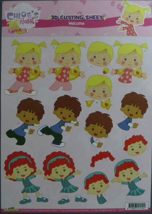 3D Knipvel (A4) --- KINDEREN --- CHLOE'S closet CC10001 --- DIVERSE AFBEELDINGEN --- Welcome - nr. 1