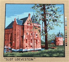 VOORBEDRUKT  GROOT BORDUURSTRAMIEN  " SLOT LOEVESTEIN "