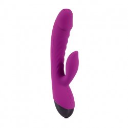 Vibrator met 2 trilmotortjes Paars - Oplaadb. via USB