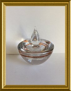 Mooi glasobject: Siem van der Marel, Royal Leerdam Crystal, vleugje koffie D.E.