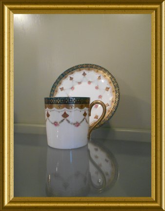 Oude kleine porseleinen kop en schotel // vintage small porcelain cup and saucer - Afbeelding 2