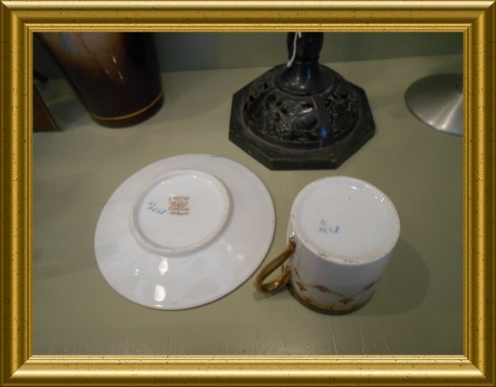 Oude kleine porseleinen kop en schotel // vintage small porcelain cup and saucer - Afbeelding 4