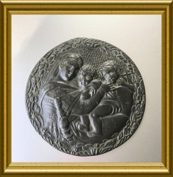 Oude plaquette ; moeder met kind ; Raffaello - 0