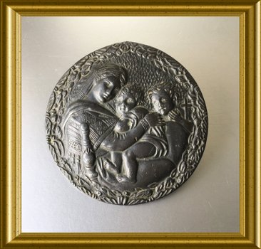 Oude plaquette ; moeder met kind ; Raffaello - 3
