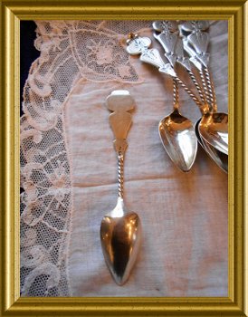 6 antieke zilveren lepeltjes // antique silver tea spoons - 6
