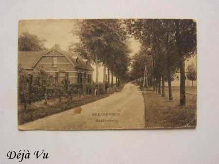 Oude kaart ; Beekbergen , stationsweg - 1