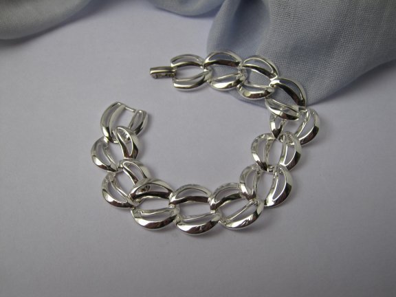 Armband Napier zilverkleurige met fantasie schakels 18.5 cm - Afbeelding 2