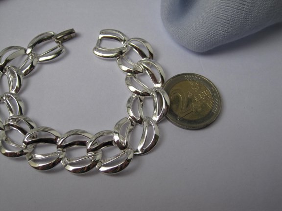 Armband Napier zilverkleurige met fantasie schakels 18.5 cm - Afbeelding 5