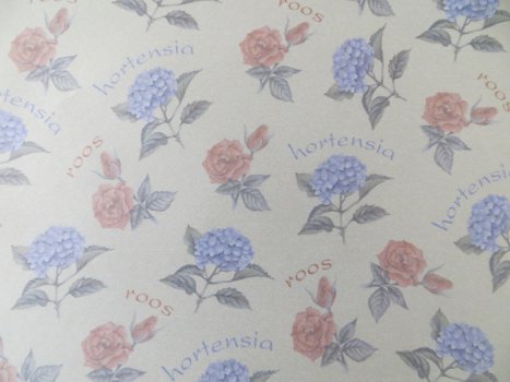 VELLUM (A4) --- WEKON TRG002 --- BLOEMEN ---> Hortensia & Roos - 2