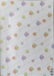 VELLUM (A4) --- nr. 8896T --- FEEST --- BALLONNEN en CADEAU'S