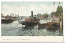 Oude ansichtkaart: Gouda, IJssel met Rotterdamsche Boot